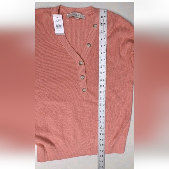 NWT LOFT Henley Pullover Sweater Long Sleeve S #4 - Picture 7 of 7
